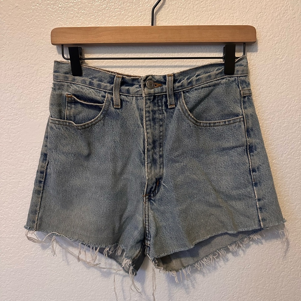 Guess Light Blue Frayed Jean Shorts